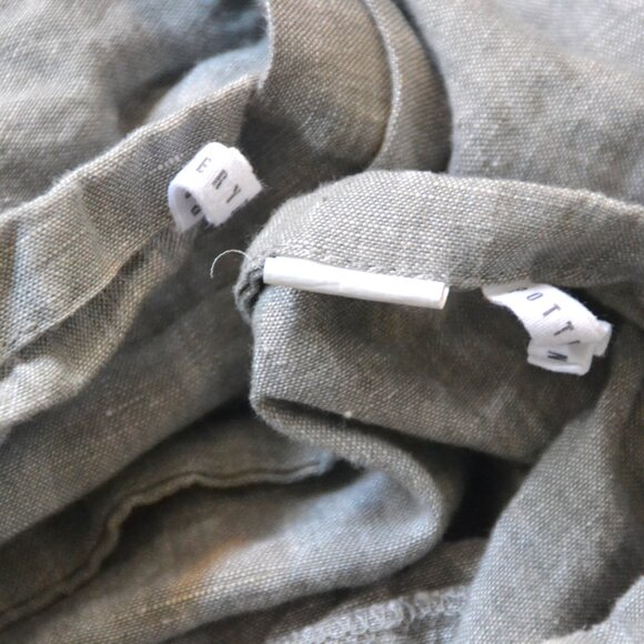 2 Pottery Barn 100% Flax Linen Double Flange Raw Edge Euro Pillow Shams 2019 - Picture 5 of 7